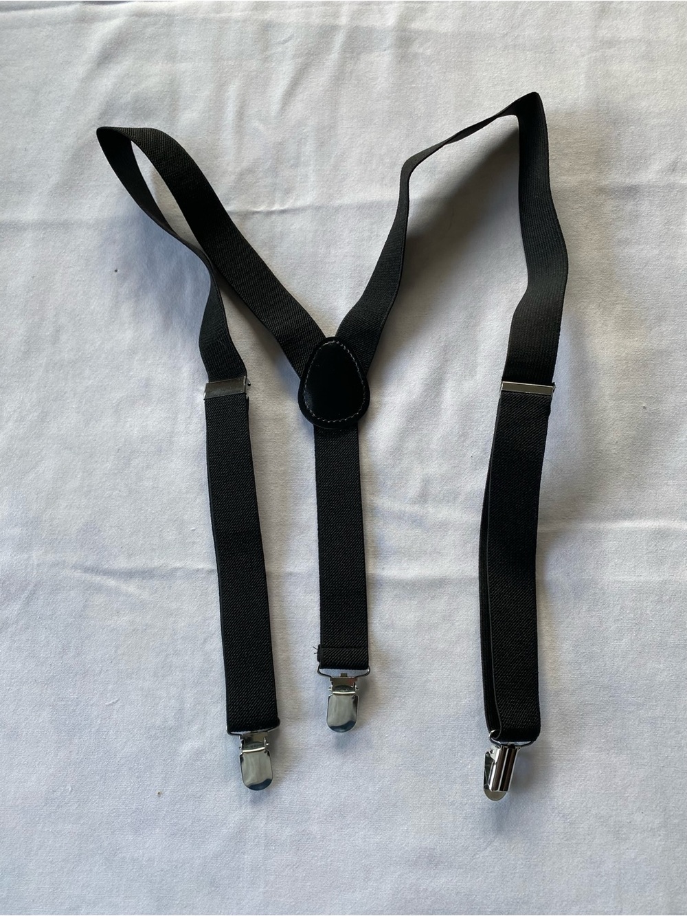 Source Unknown Black Kids Elastic Suspenders with Silver Clips